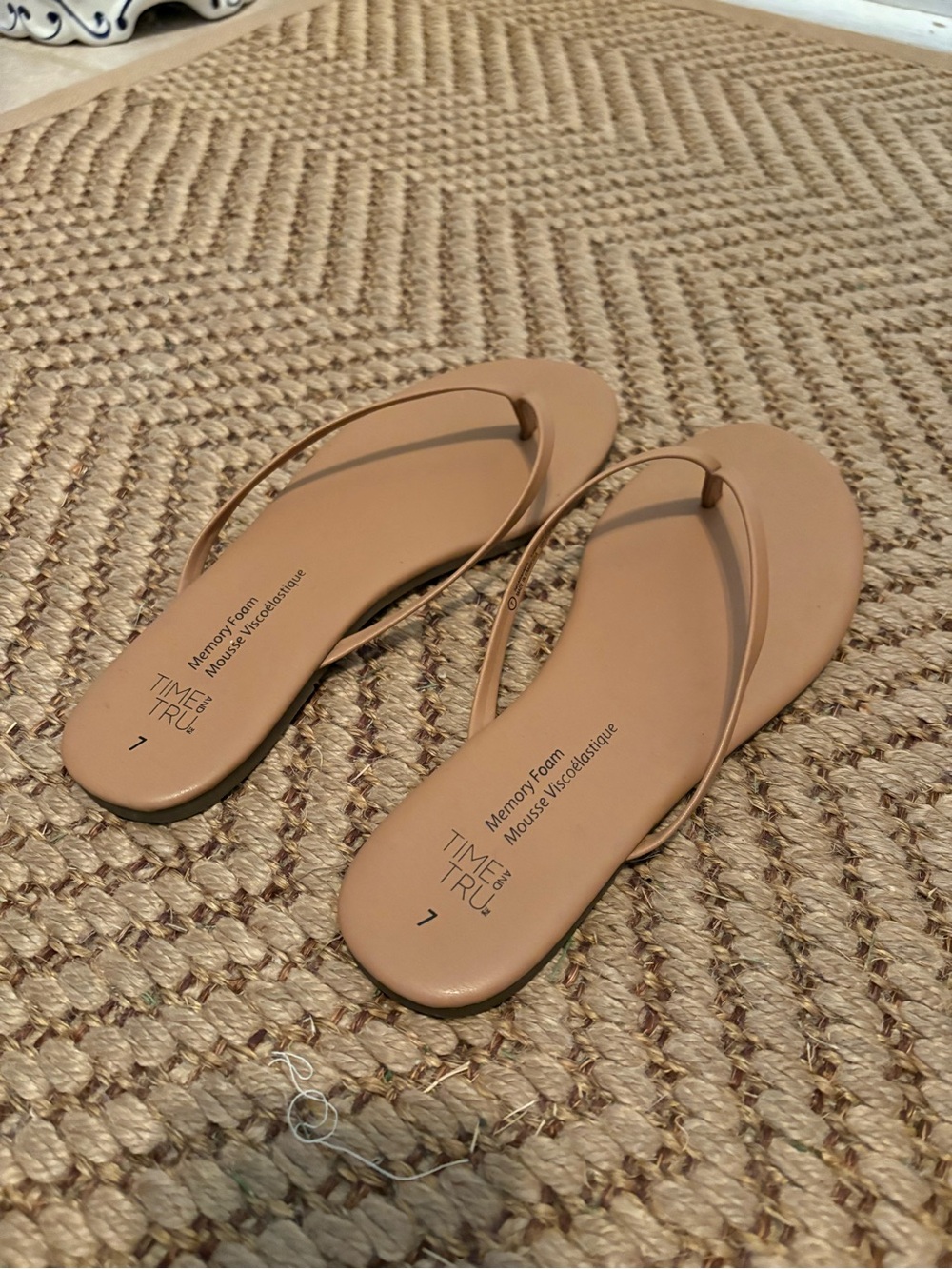 Time and Tru Tan Memory Foam Flip Flops